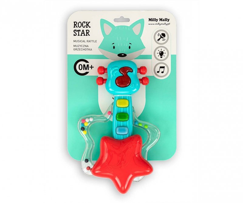 Muzyczna grzechotka Gitara - Rock star RED