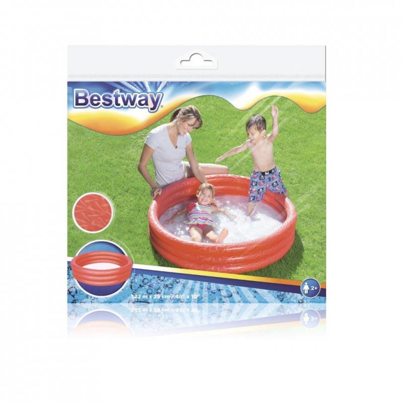 Bestway Basenik dmuchany Czerwony 1.22 x 25cm