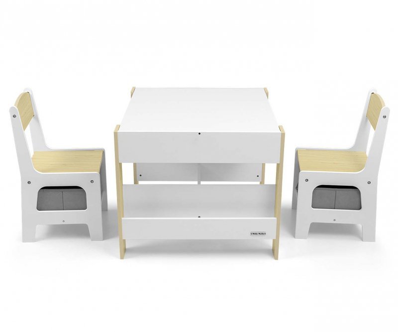 Milly Mally Zestaw mebli - Stolik i dwa krzesełka Sven Natural