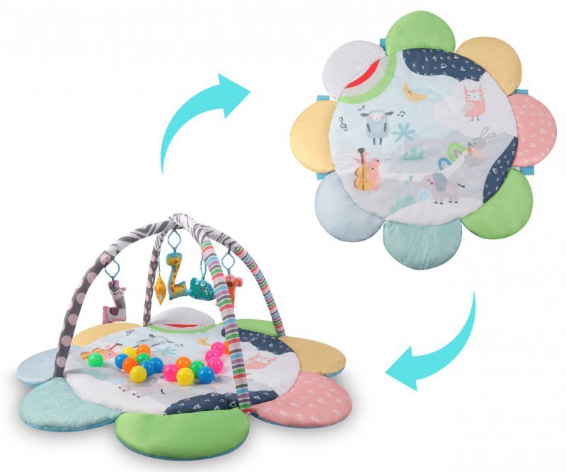 TinyMini Mata edukacyjna 2w1 Kwiat Zoo