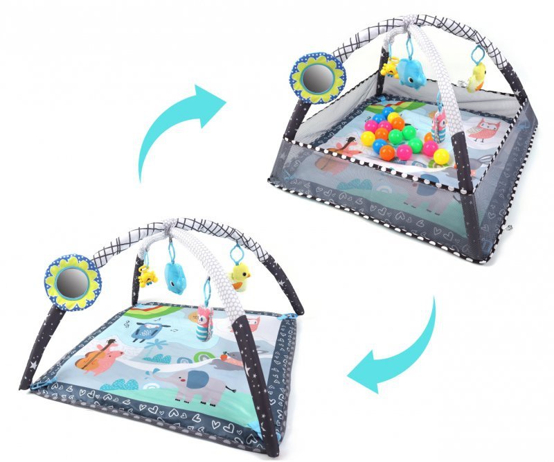 TinyMini Mata edukacyjna 2w1 Kojec z Piłeczkami