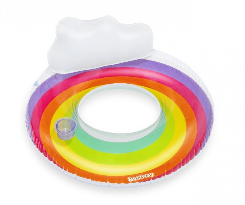 Bestway Koło do pływania z oparciem Tęcza 1.07m