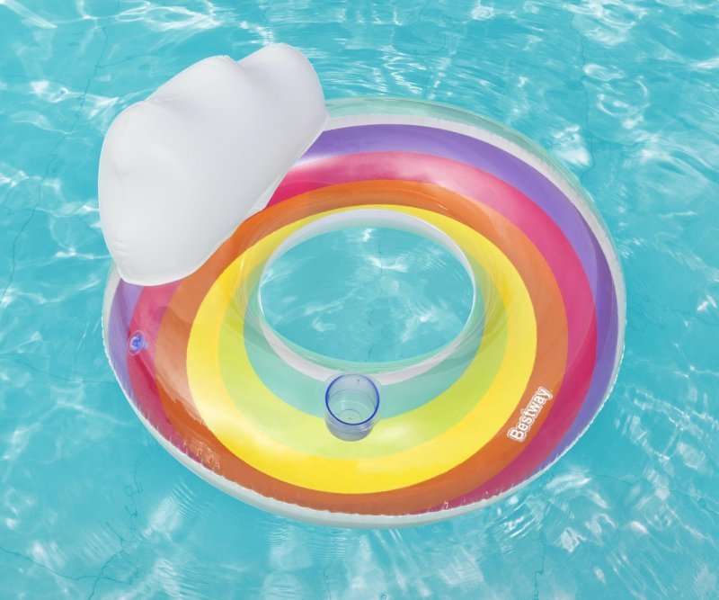 Bestway Koło do pływania z oparciem Tęcza 1.07m