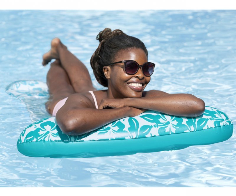 Bestway Fotel Leżak siatkowy do pływania Miętowe kwiaty 1.45m x 87cm