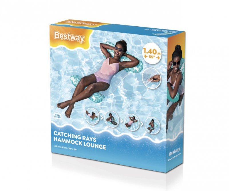 Bestway Fotel Leżak siatkowy do pływania Miętowe kwiaty 1.45m x 87cm