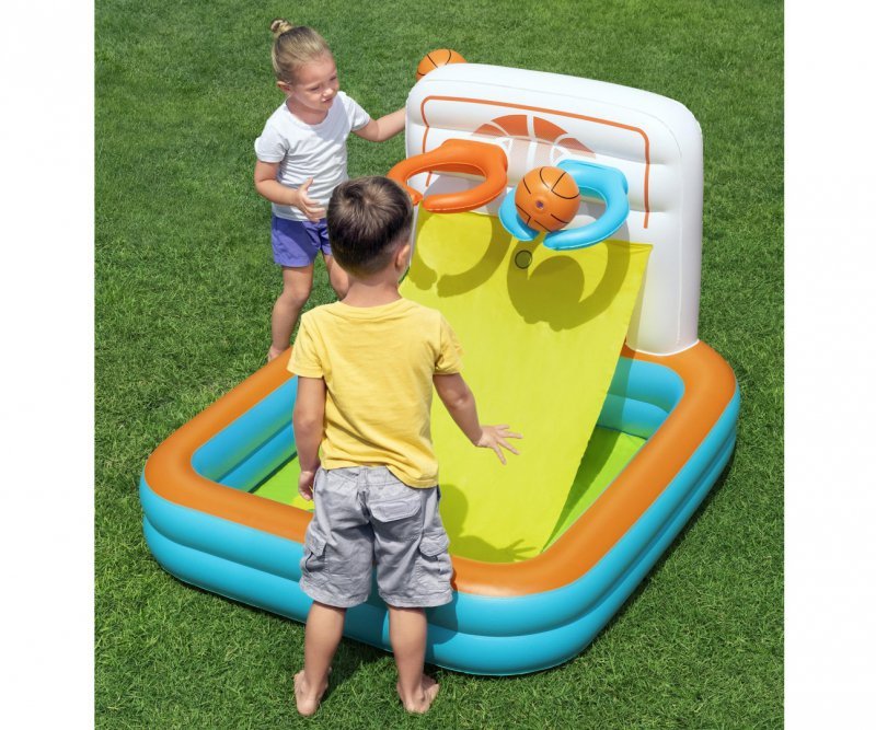 Bestway Basen dmuchany wielofunkcyjny z piłeczkami Koszykówka Piłeczki i Piłka nożna 1.20m x 1