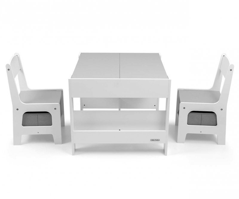 Milly Mally Zestaw mebli - Stolik i dwa krzesełka Sven Plus White