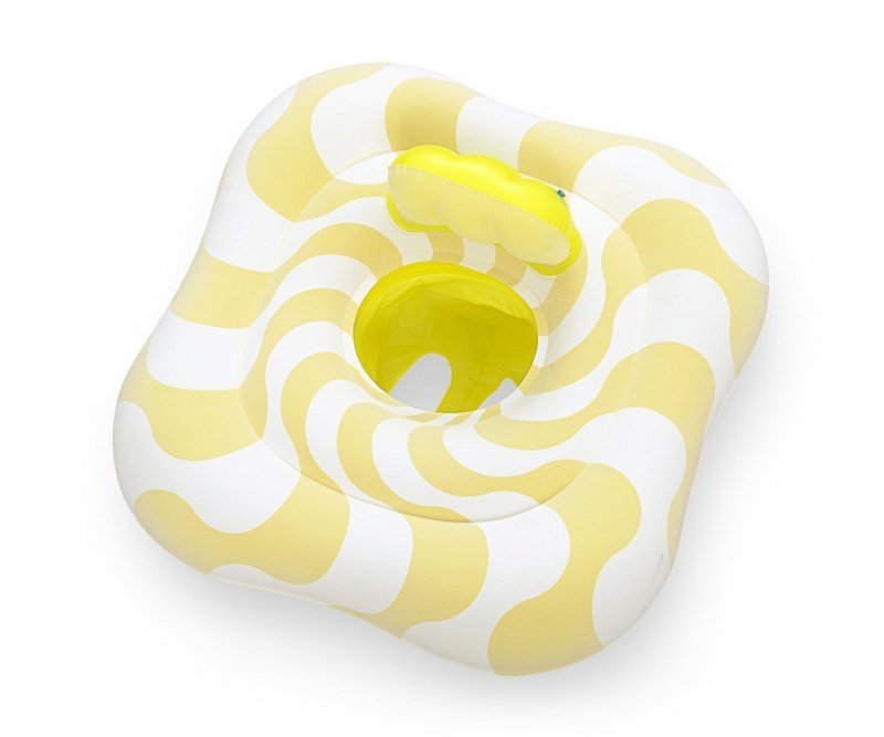 Bestway Siedzisko do nauki pływania Kwadrat Swim Safer Comfort Plush Zółte fale 76cm x 76cm