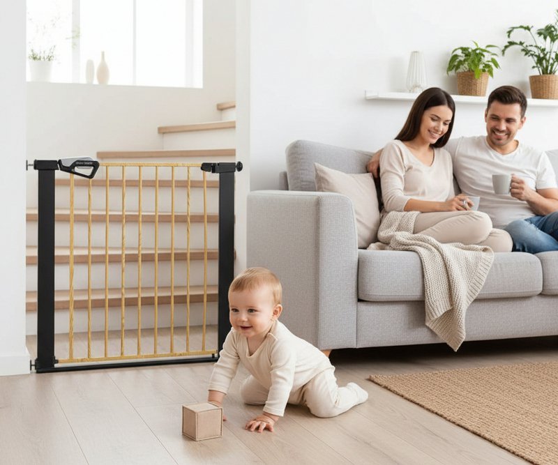Milly Mally Bramka zabezpieczająca Barierka na schody Guardy 83 Black Natural