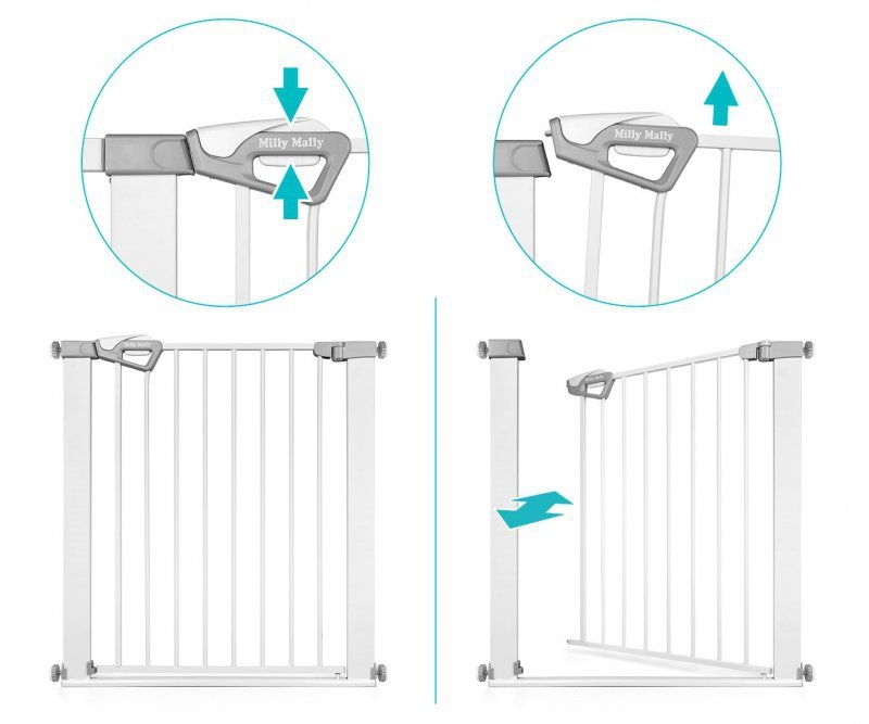 Milly Mally Bramka zabezpieczająca Barierka na schody Guardy 83 White