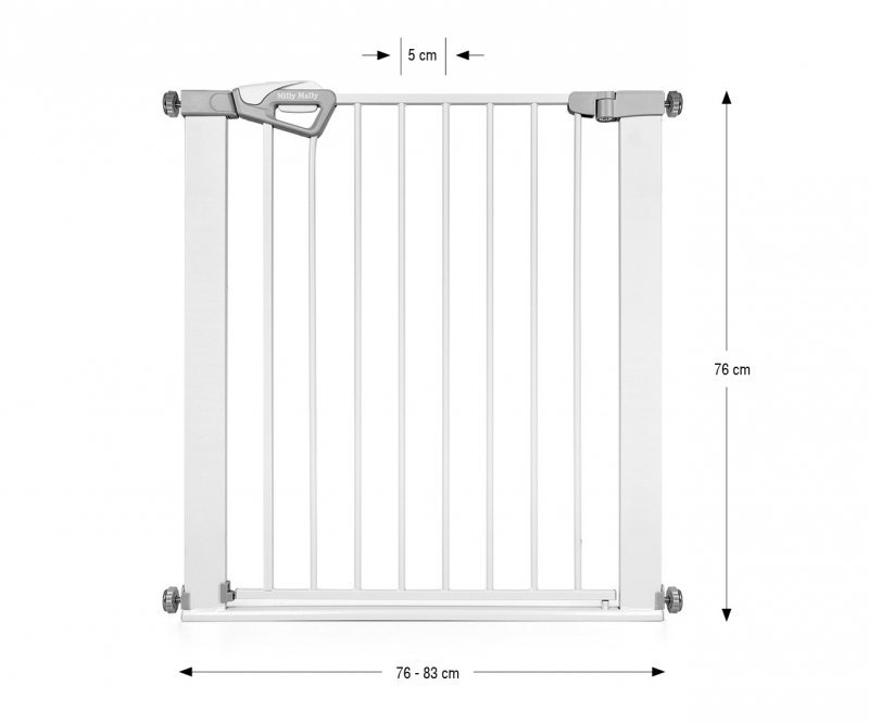 Milly Mally Bramka zabezpieczająca Barierka na schody Guardy 83 White