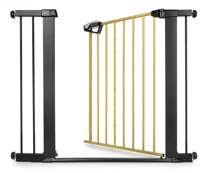 Milly Mally Bramka zabezpieczająca Barierka na schody z rozszerzeniami Guardy 104 Black Natural