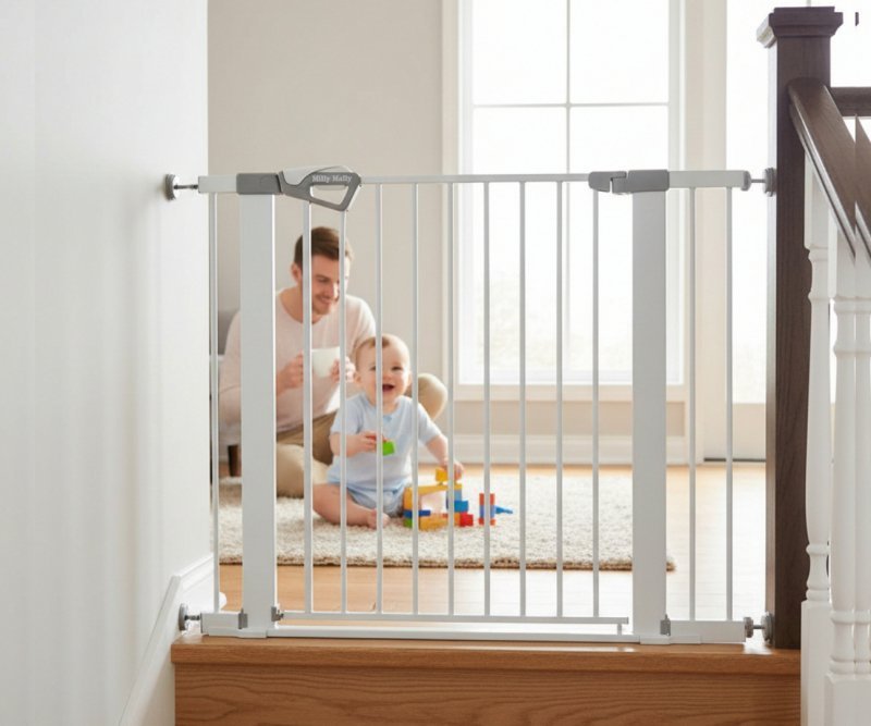 Milly Mally Bramka zabezpieczająca Barierka na schody z rozszerzeniami Guardy 104 White