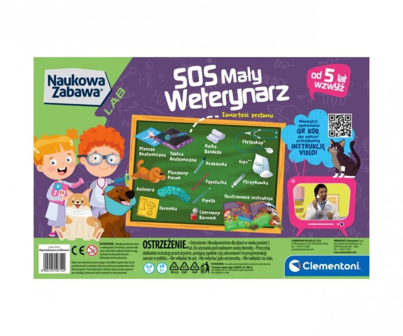 Clementoni Naukowa Zabawa Lab S.O.S Mały Weterynarz