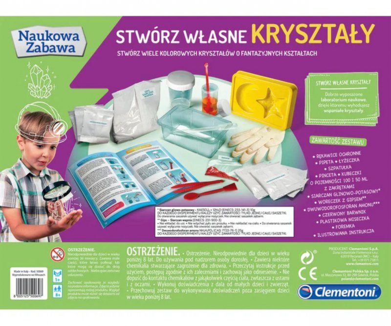 Clementoni Naukowa Zabawa Lab Stwórz Własne Kryształy