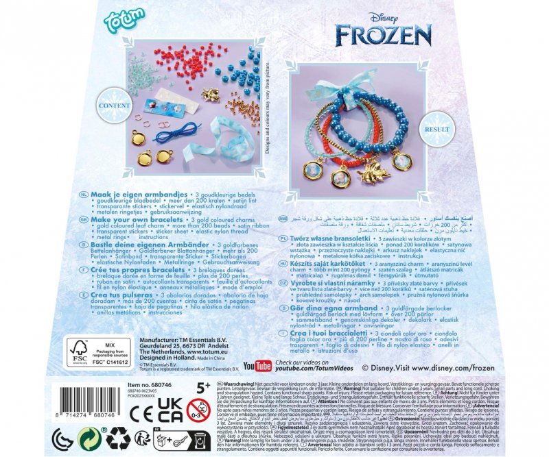 Totum Zestaw Kreatywny Do Robienia Bransoletek - Zawieszki Kraina Lodu